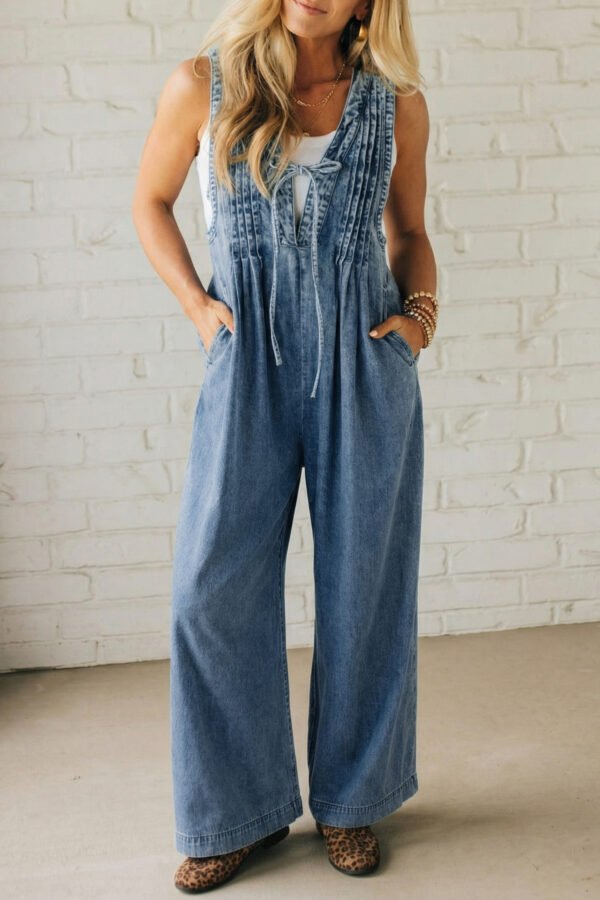 Denim Wide Leg Jumpsuit
