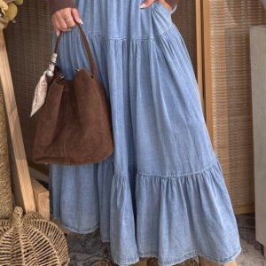 Chambray Breeze Maxi Skirt