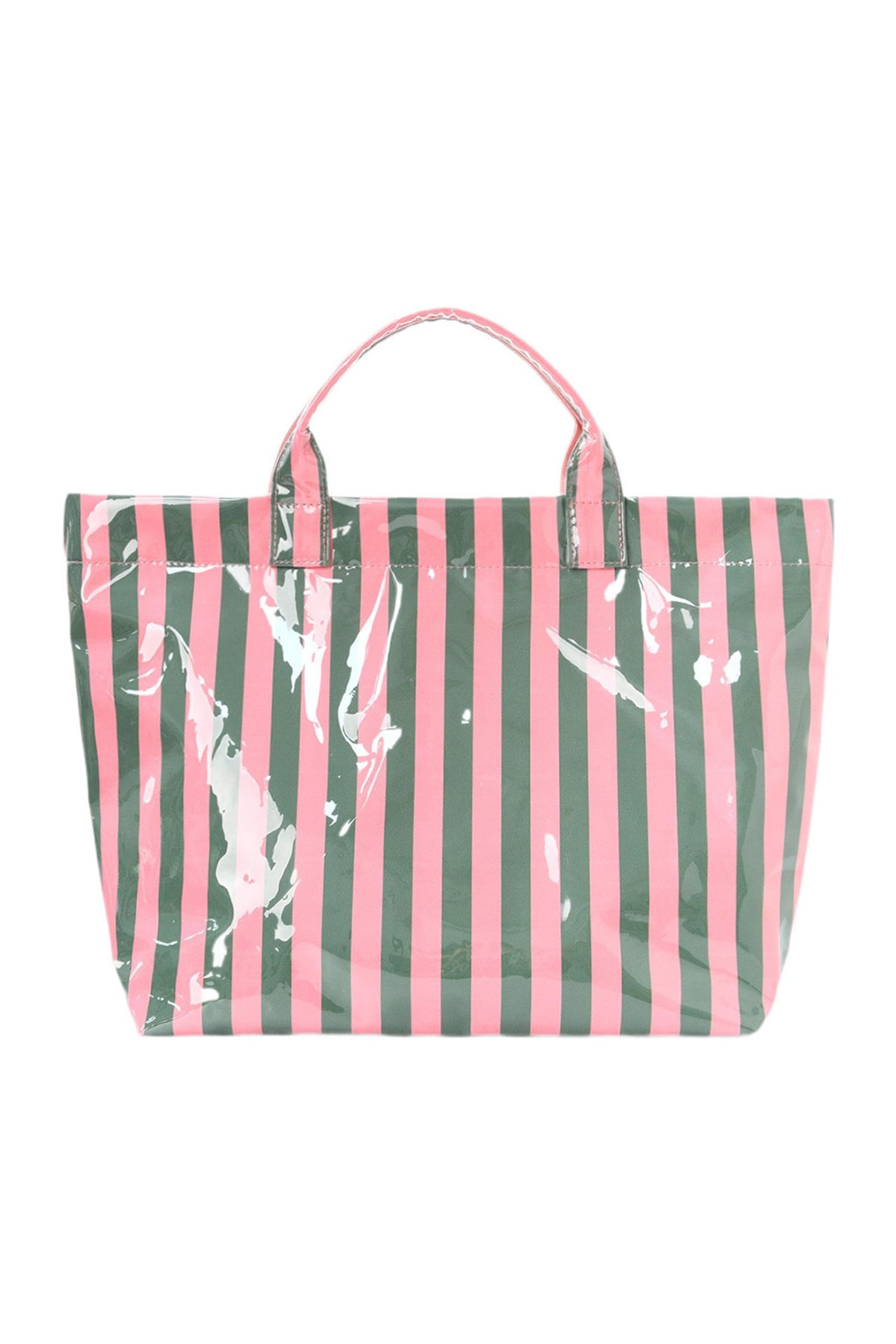 Glossy Striped Vinyl Tote Bag - Image 8