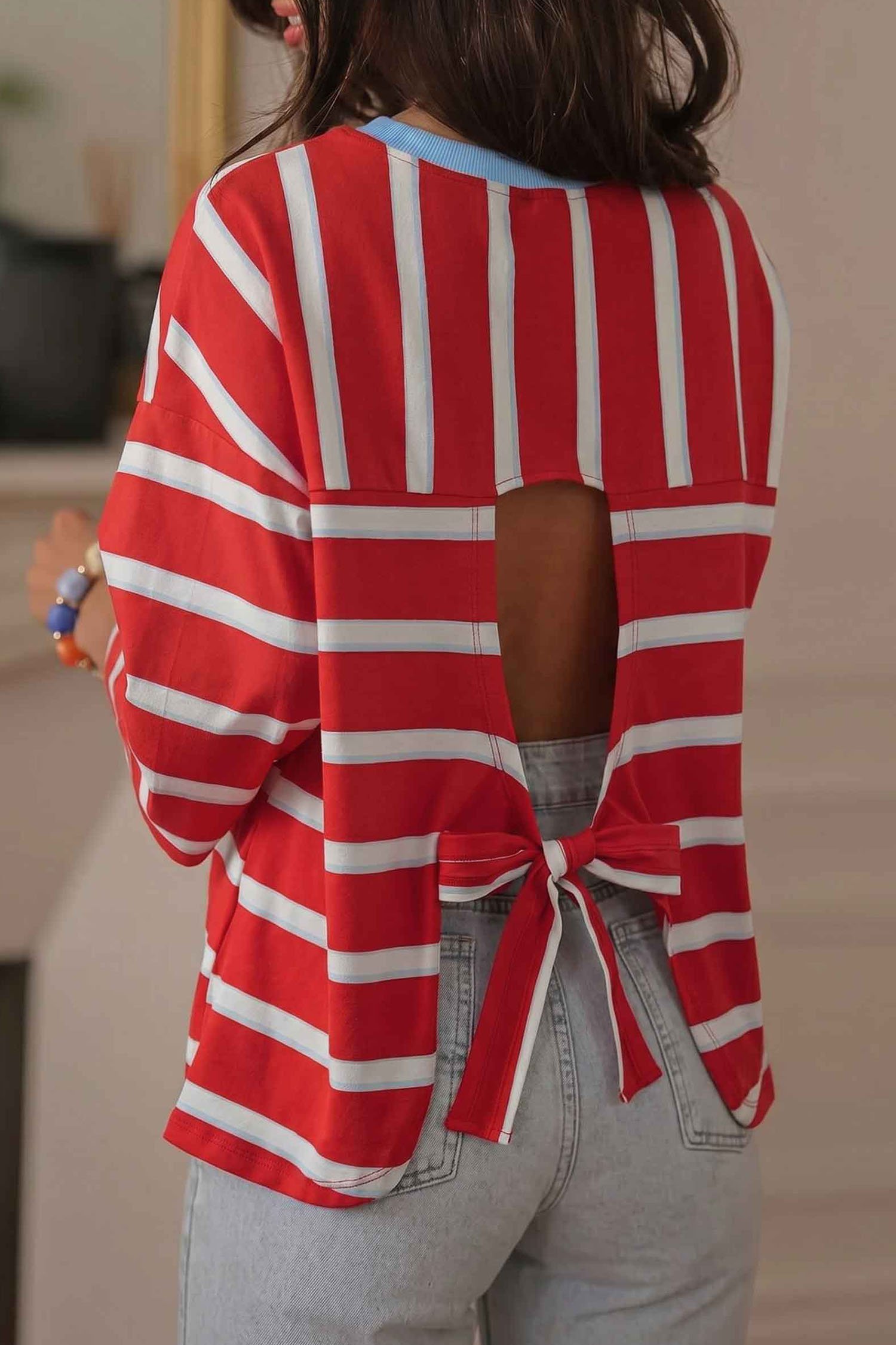 Red Striped Bow T-Shirt