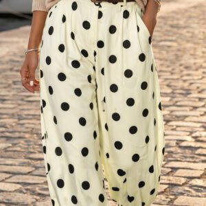 Black Polka Dot Harem Pants