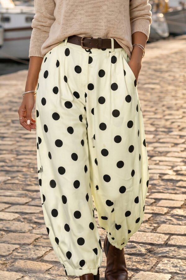 Black Polka Dot Harem Pants