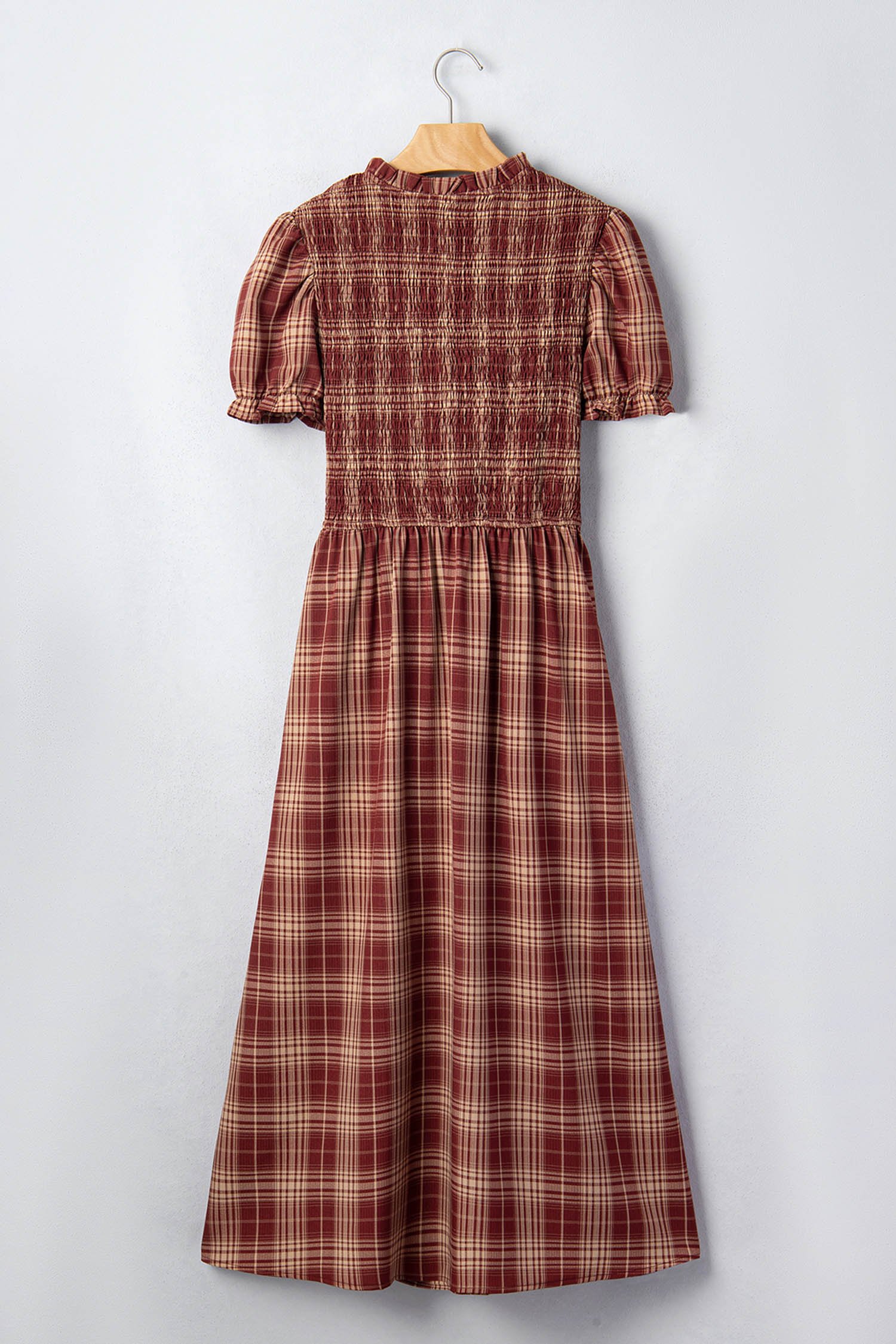 Red Plaid Knot Midi Dress - Image 9