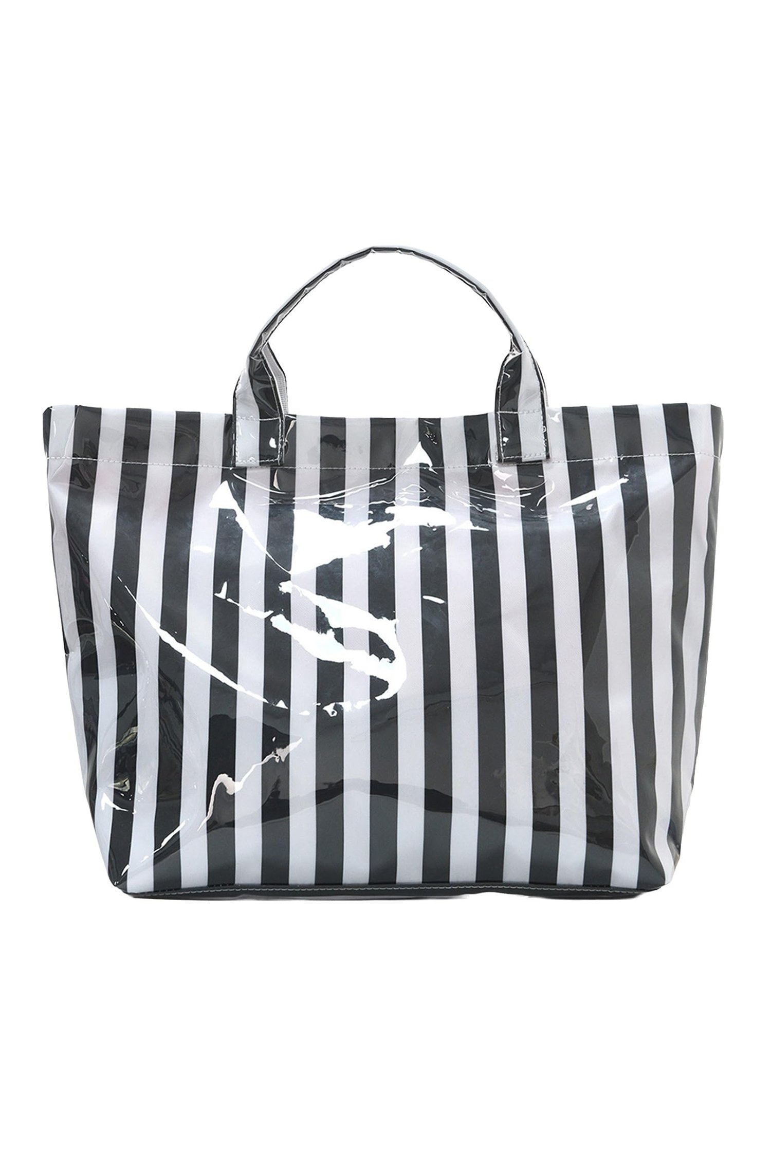 Glossy Striped Vinyl Tote Bag - Image 31