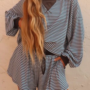 Brown Stripe Oversized Set