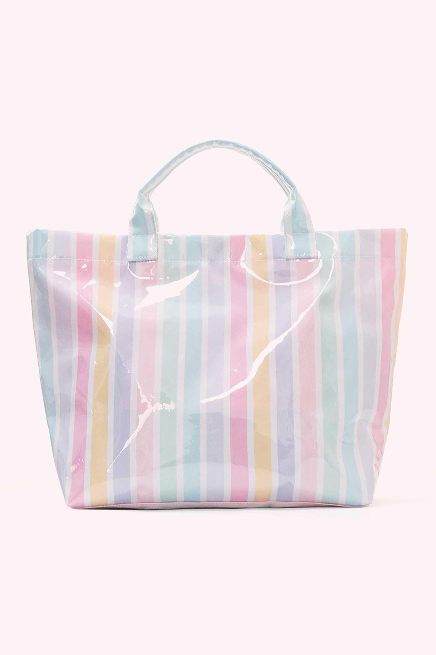 Glossy Striped Vinyl Tote Bag - Image 23
