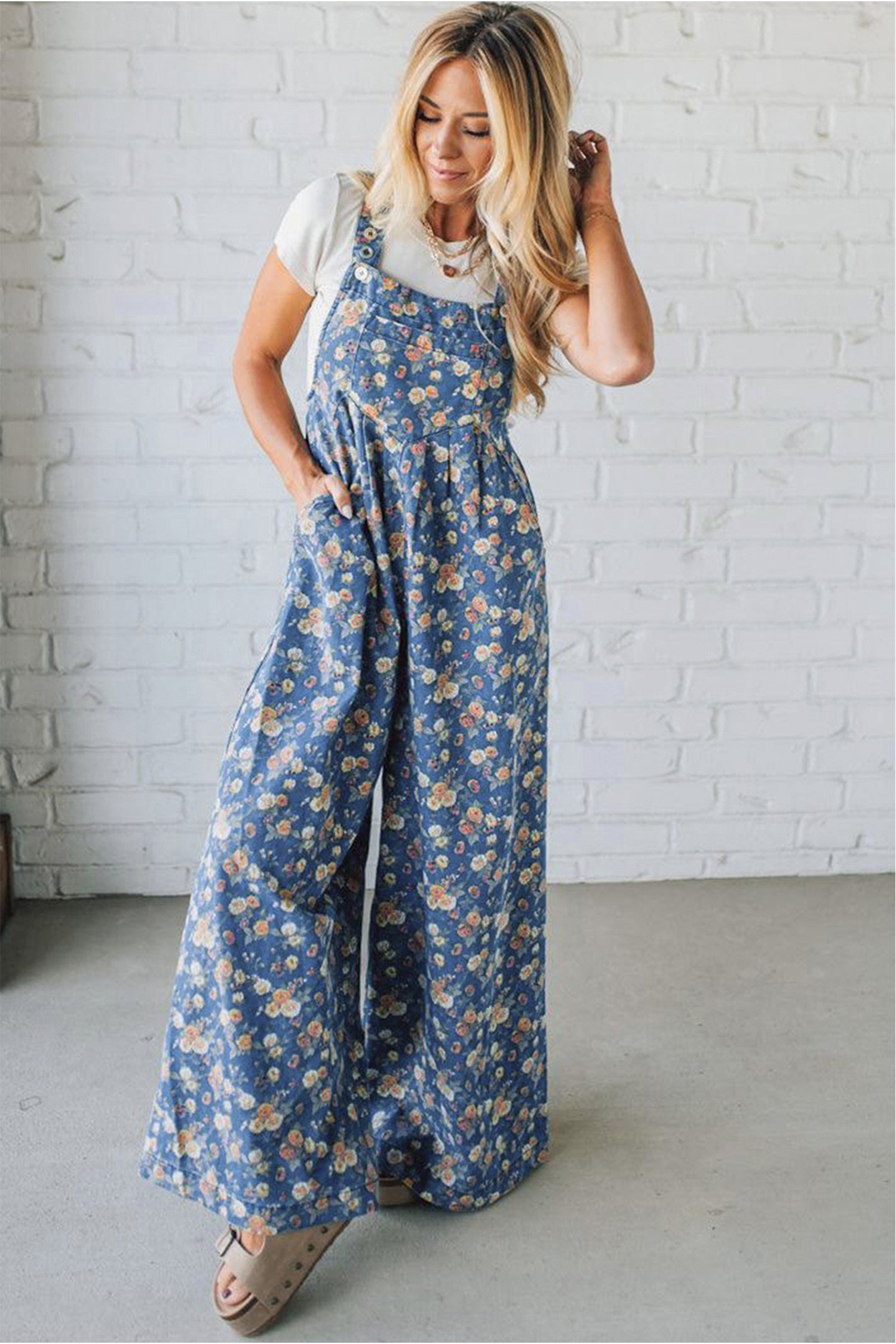 Vintage Rose Denim Overall - Image 6