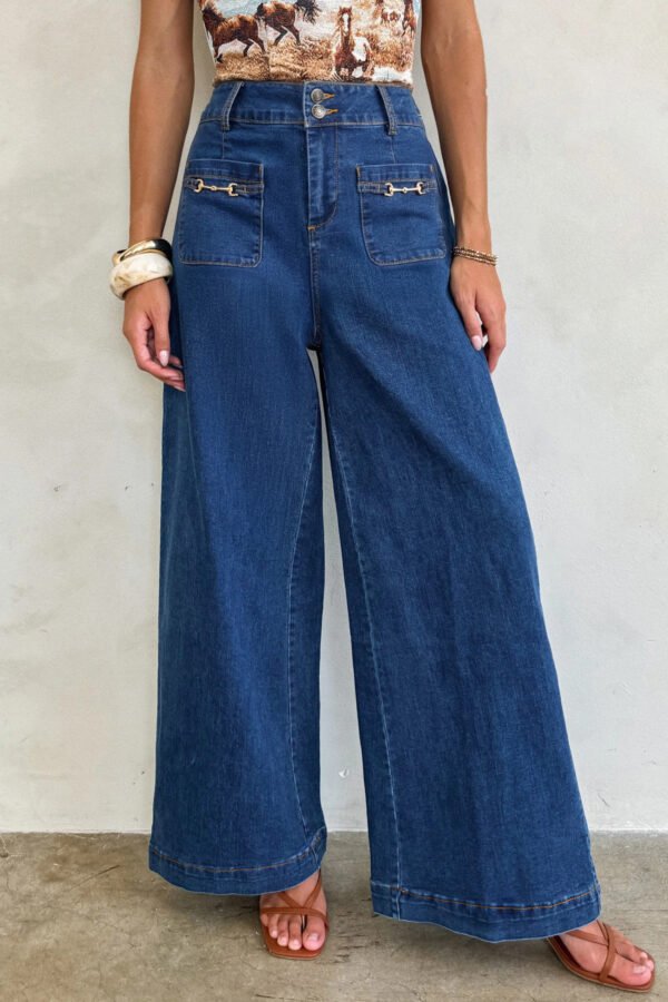 Wide Leg Denim Pants