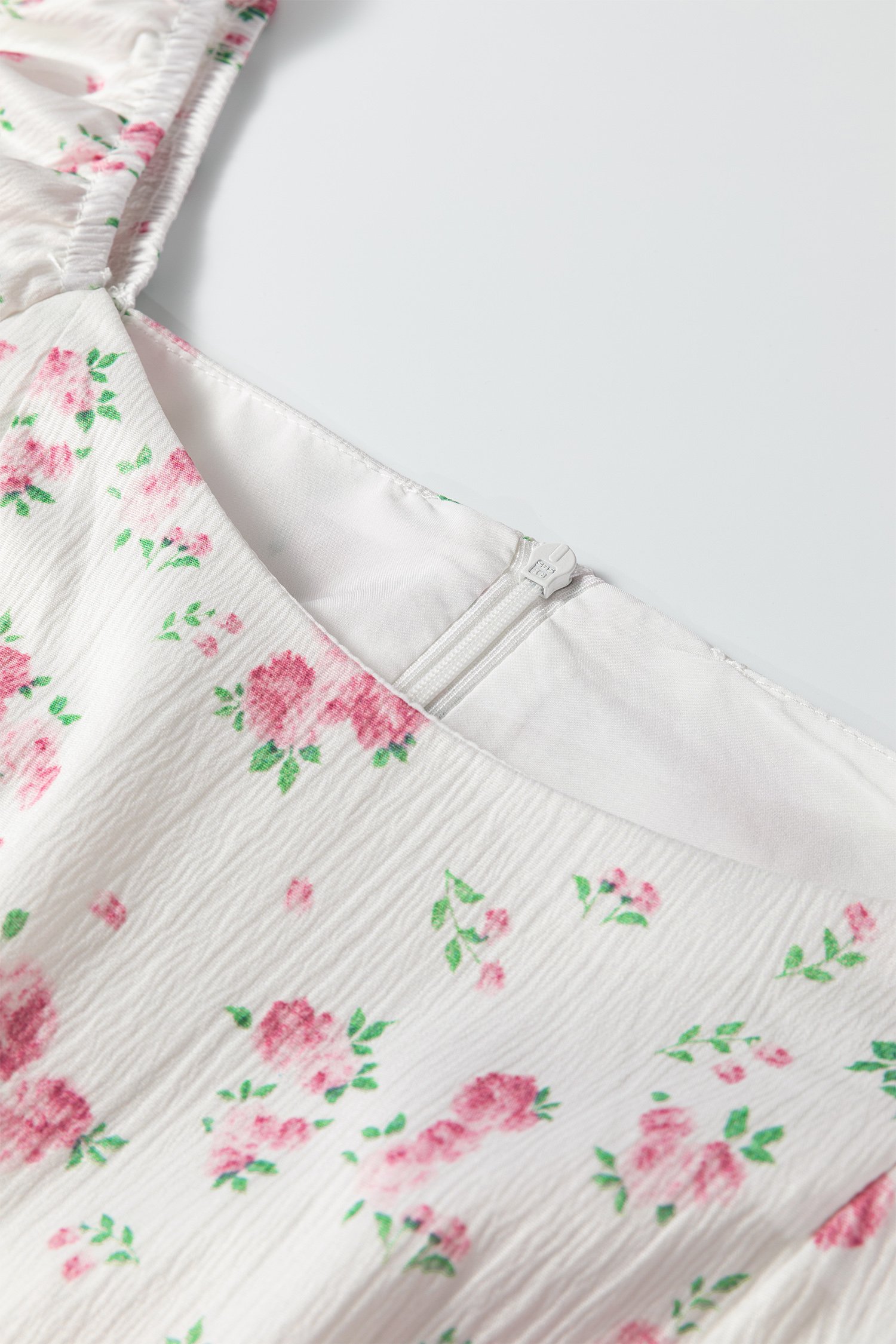 Pink Floral Flared Mini Dress - Image 11