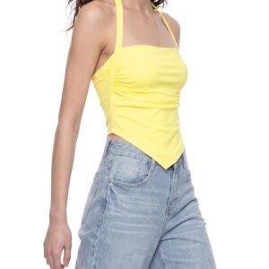 Ruched Halter Yoga Tank Top
