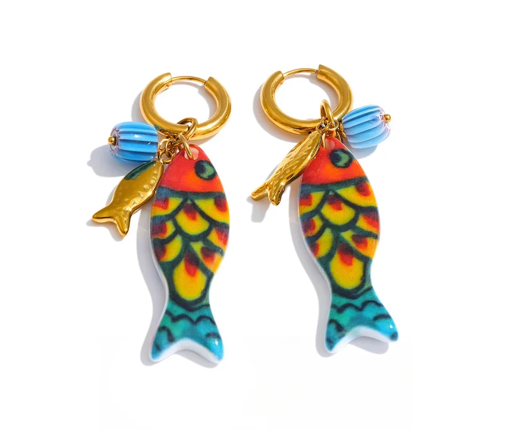 Amalfi Fish Charm Earrings