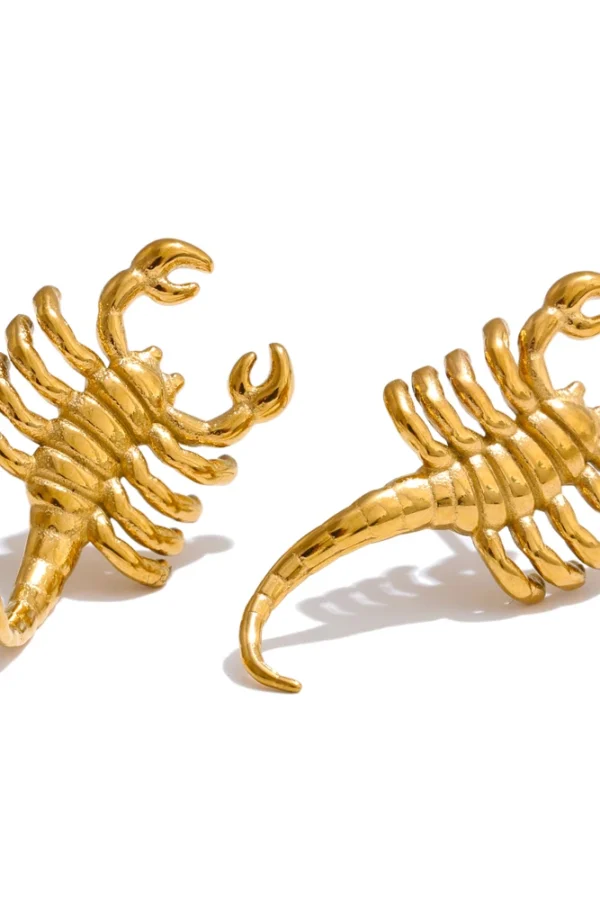 Golden Scorpion Stud Earrings