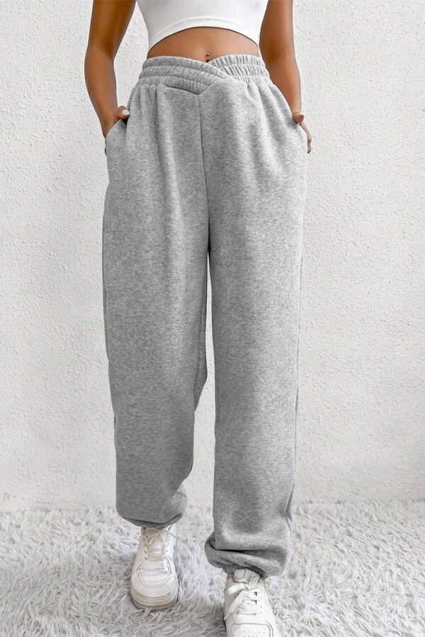 Crisscross Elastic Waist Sweatpants