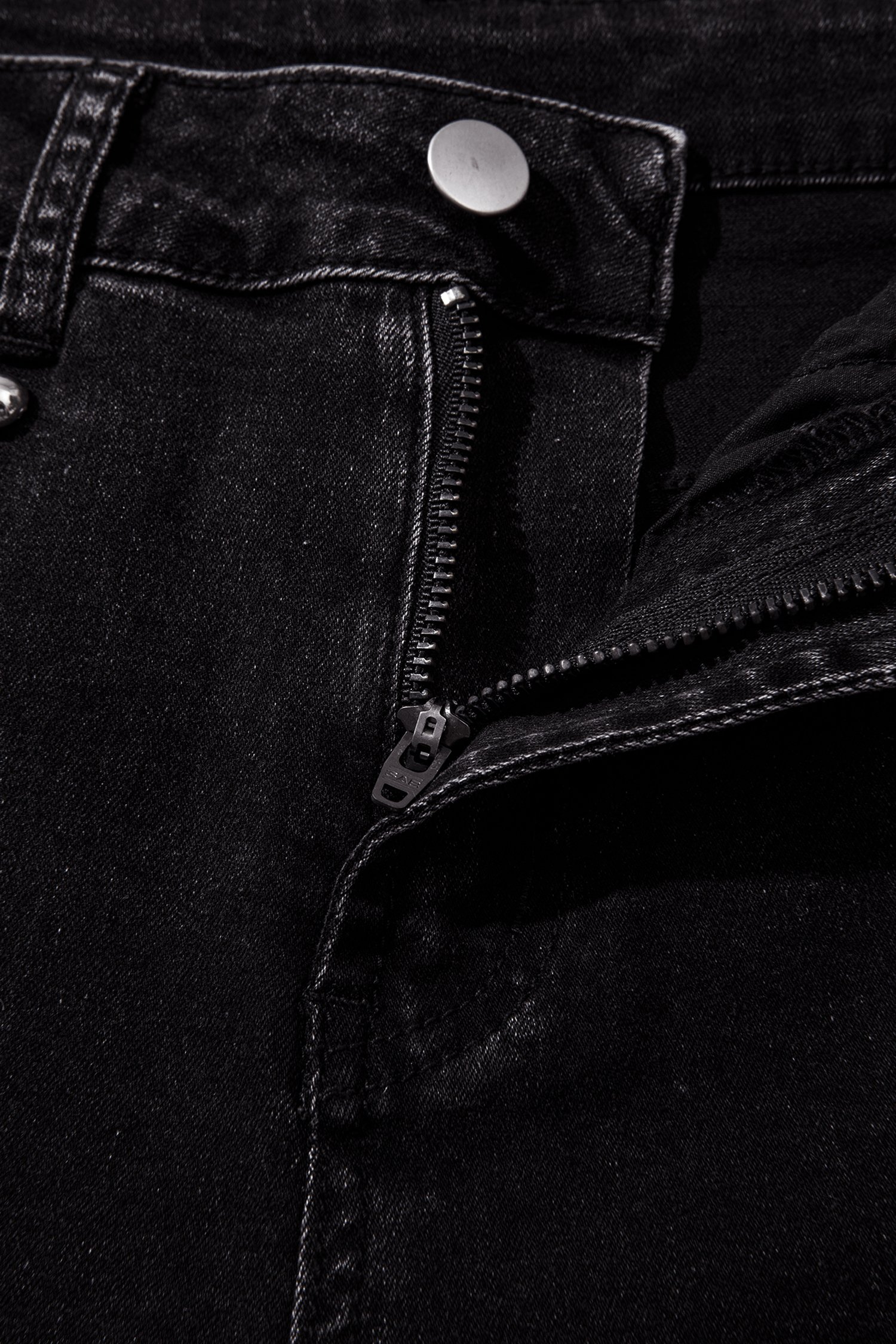Black Studded Straight Leg Jeans - Image 10