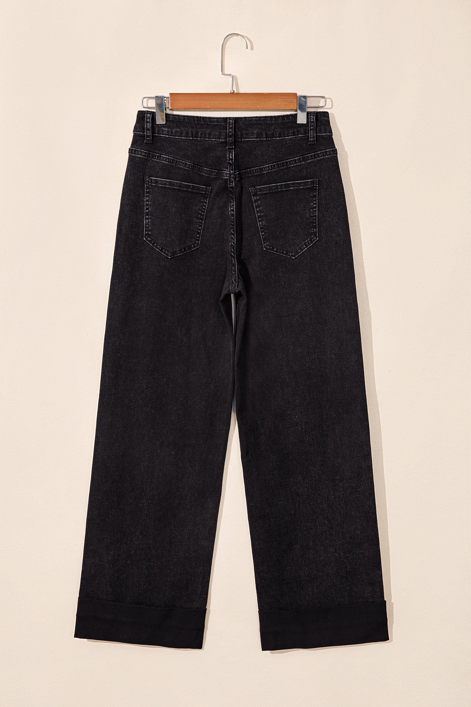 Black Studded Straight Leg Jeans - Image 6