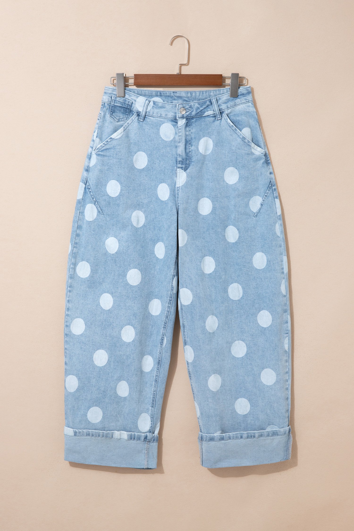 Polka Dot Ankle-Length Jeans - Image 6