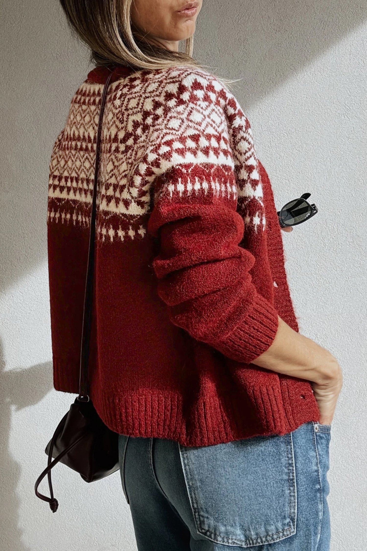 Red Plaid Cardigan - Image 3