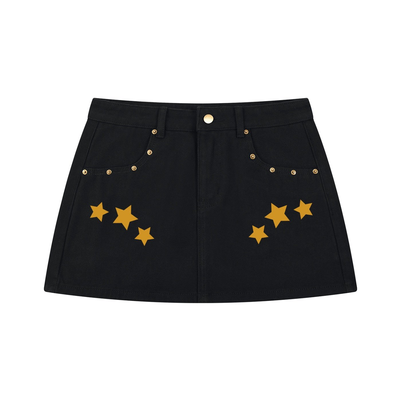 Studded Denim Mini Skirt