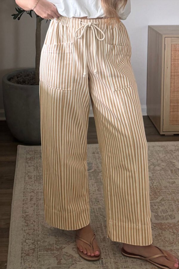 Apricot Stripe Full-Length Pant