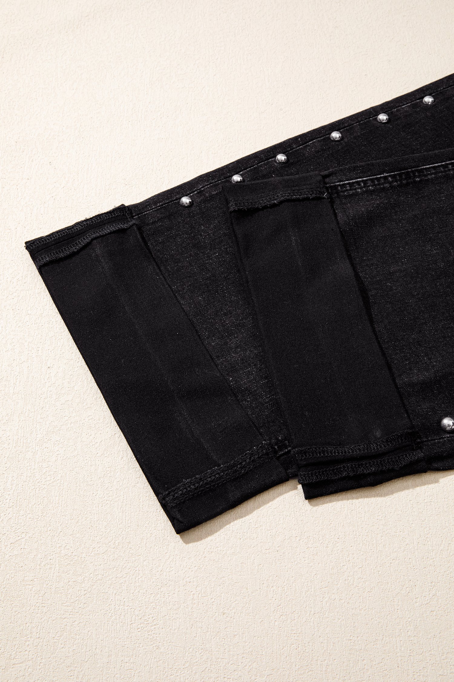 Black Studded Straight Leg Jeans - Image 8
