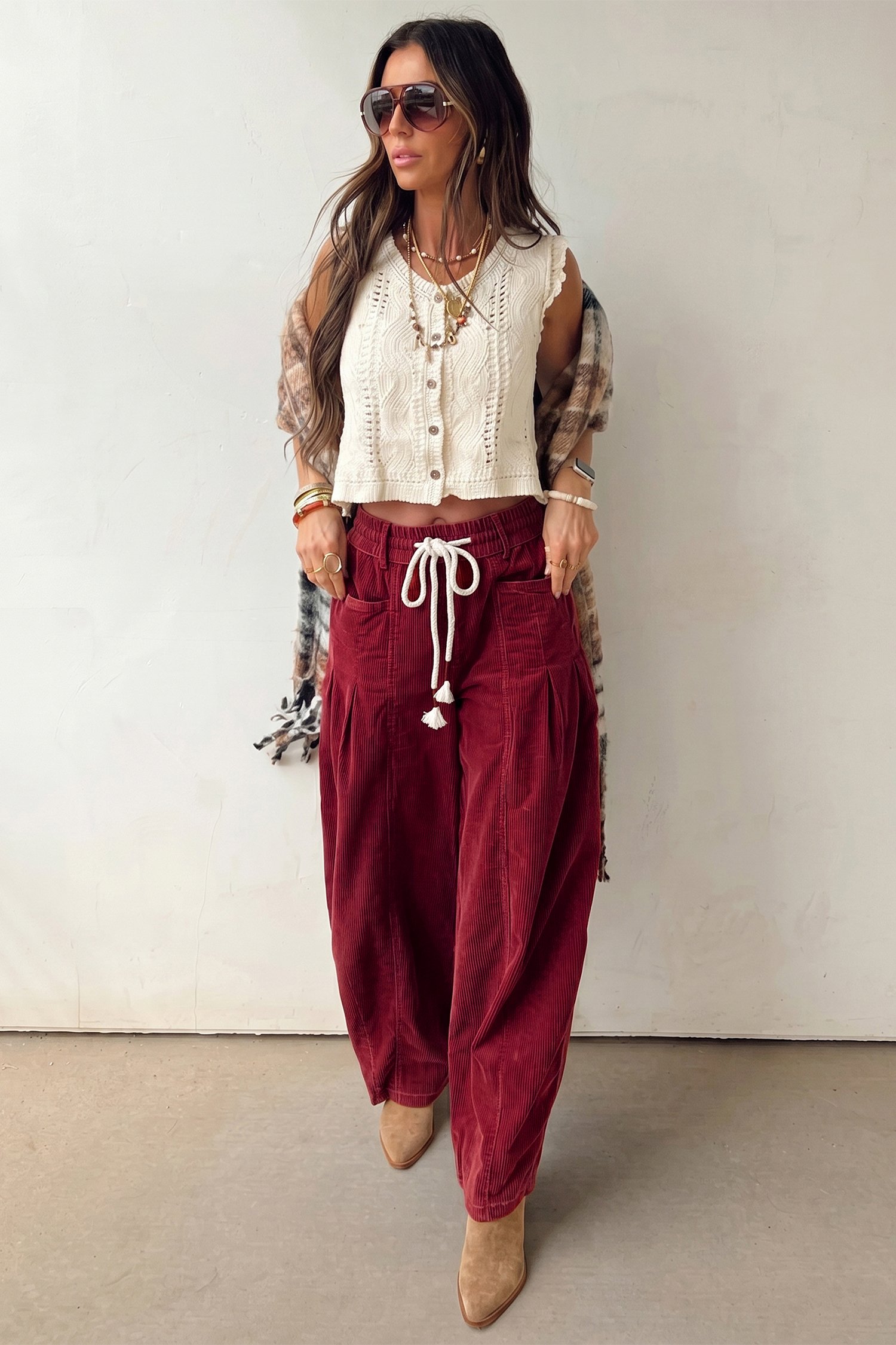 Drawstring Corduroy Pants - Image 5