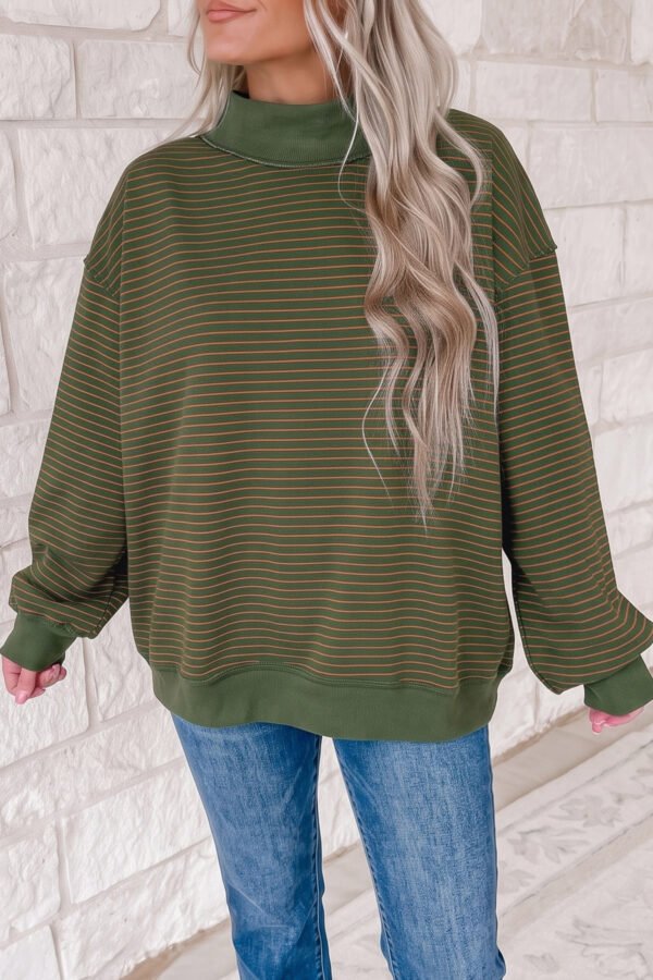 Stripe Ribbed Oversized Shirt