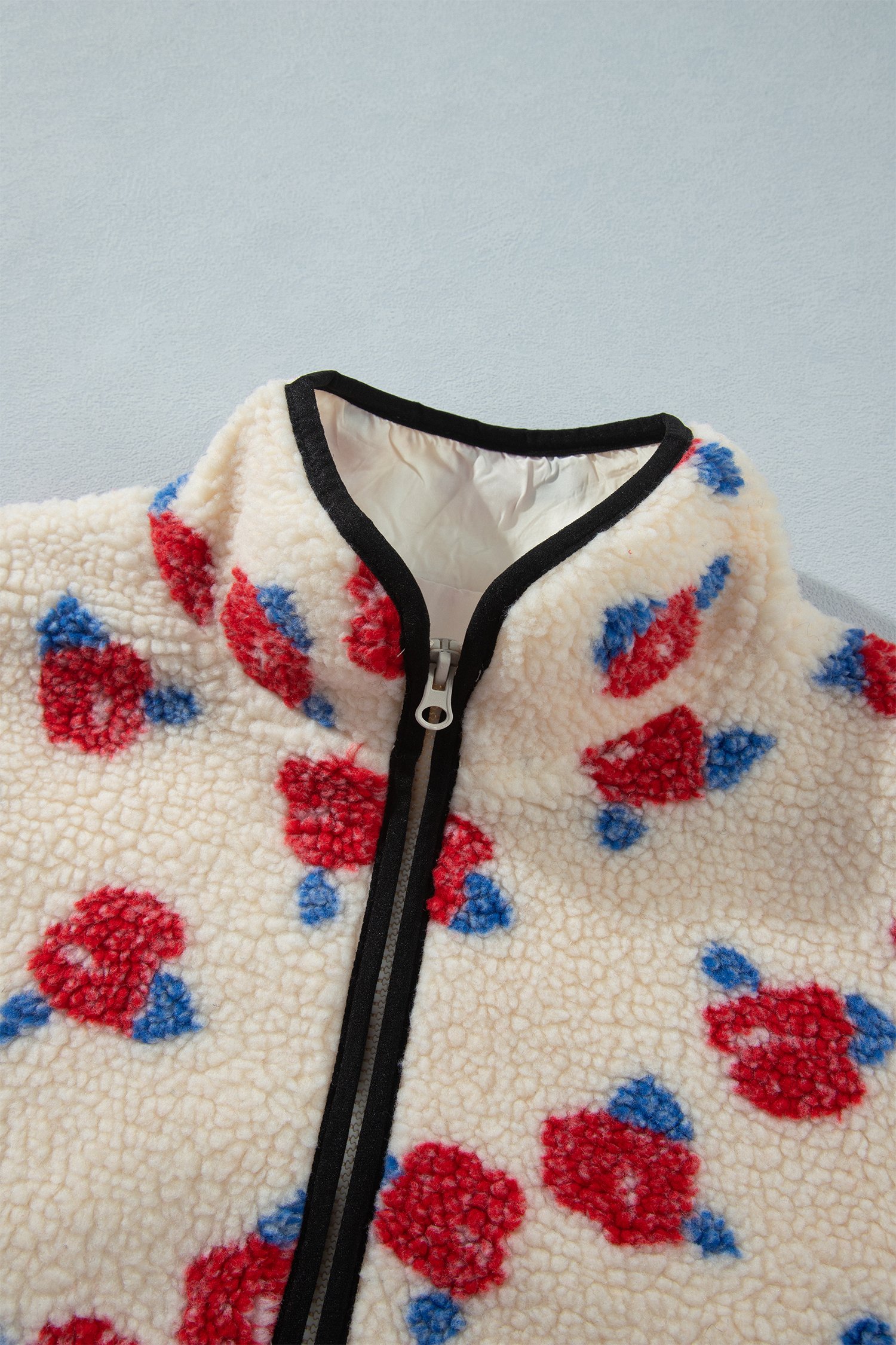 Floral Print Fleece Coat - Image 13