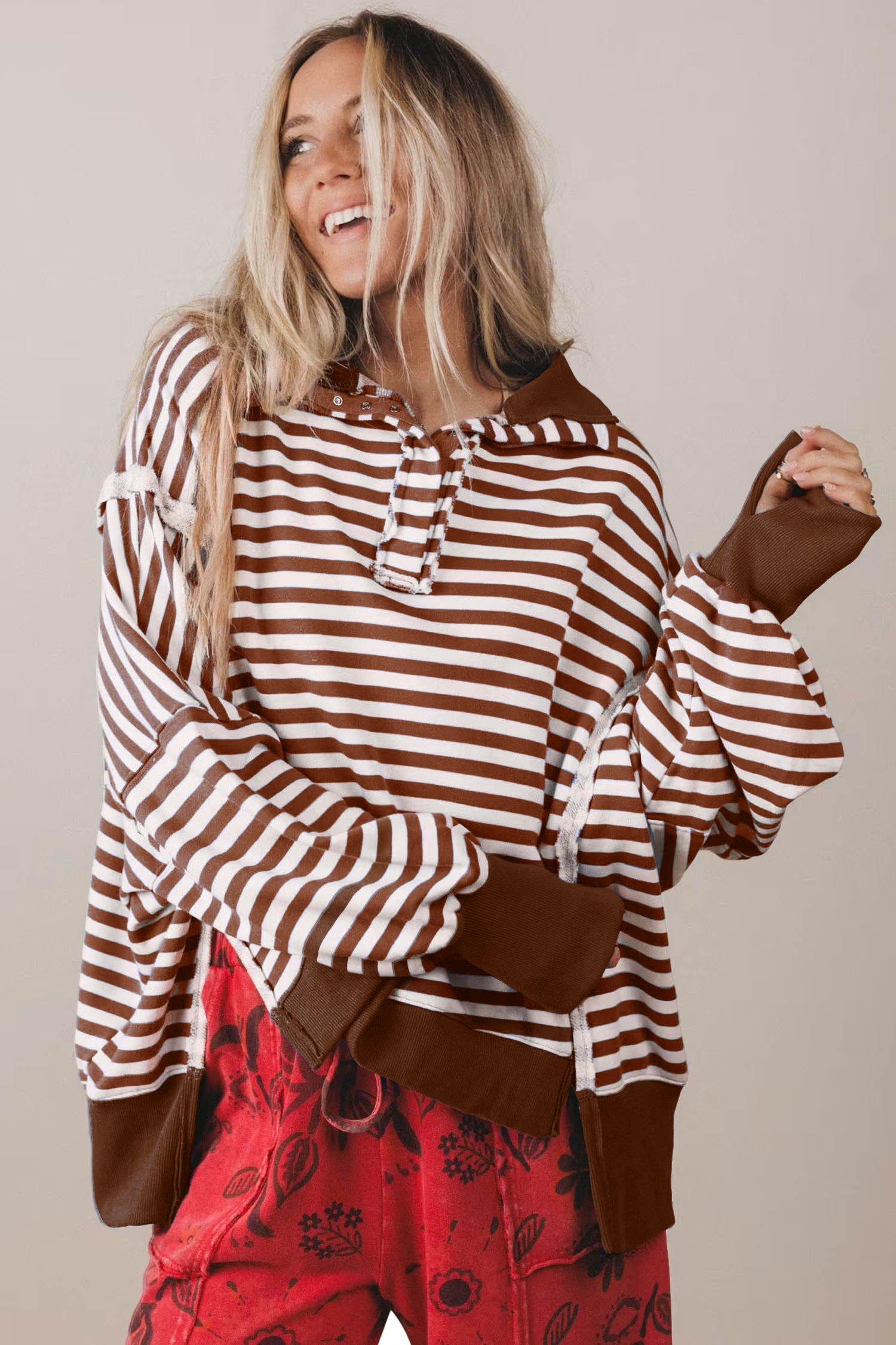 Sea Stripe Pullover Sweatshirt - Image 3