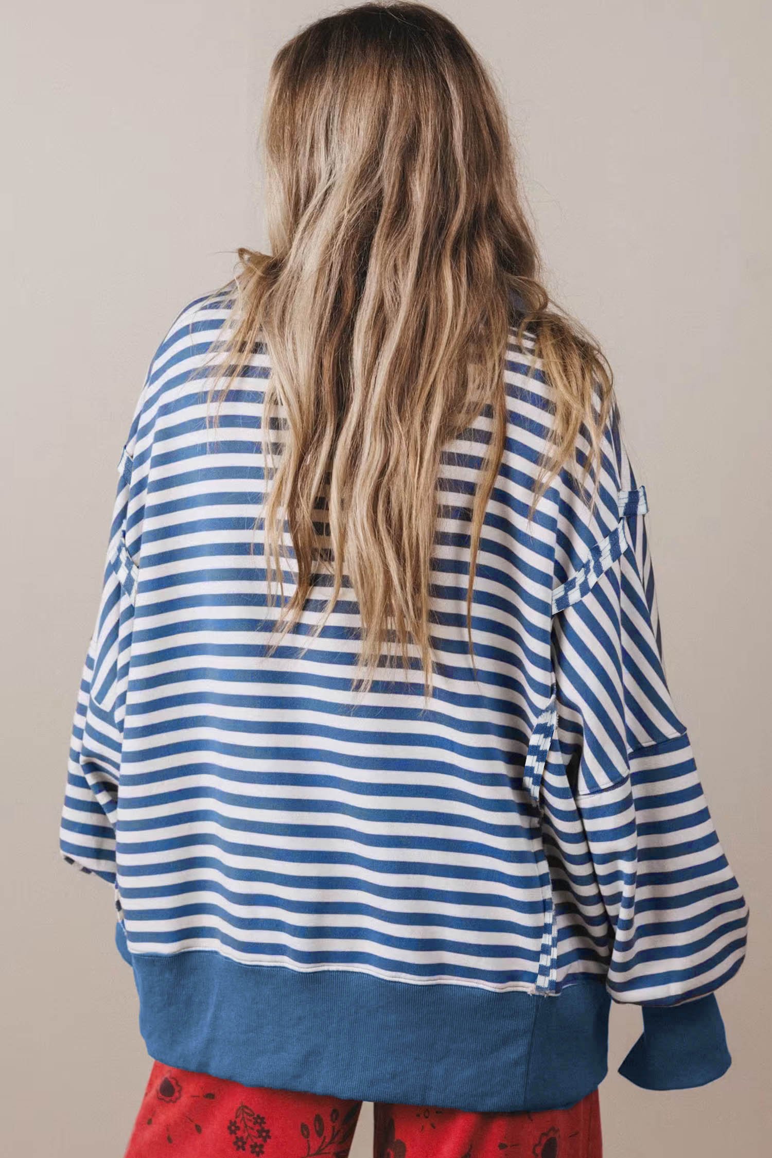 Sea Stripe Pullover Sweatshirt - Image 12