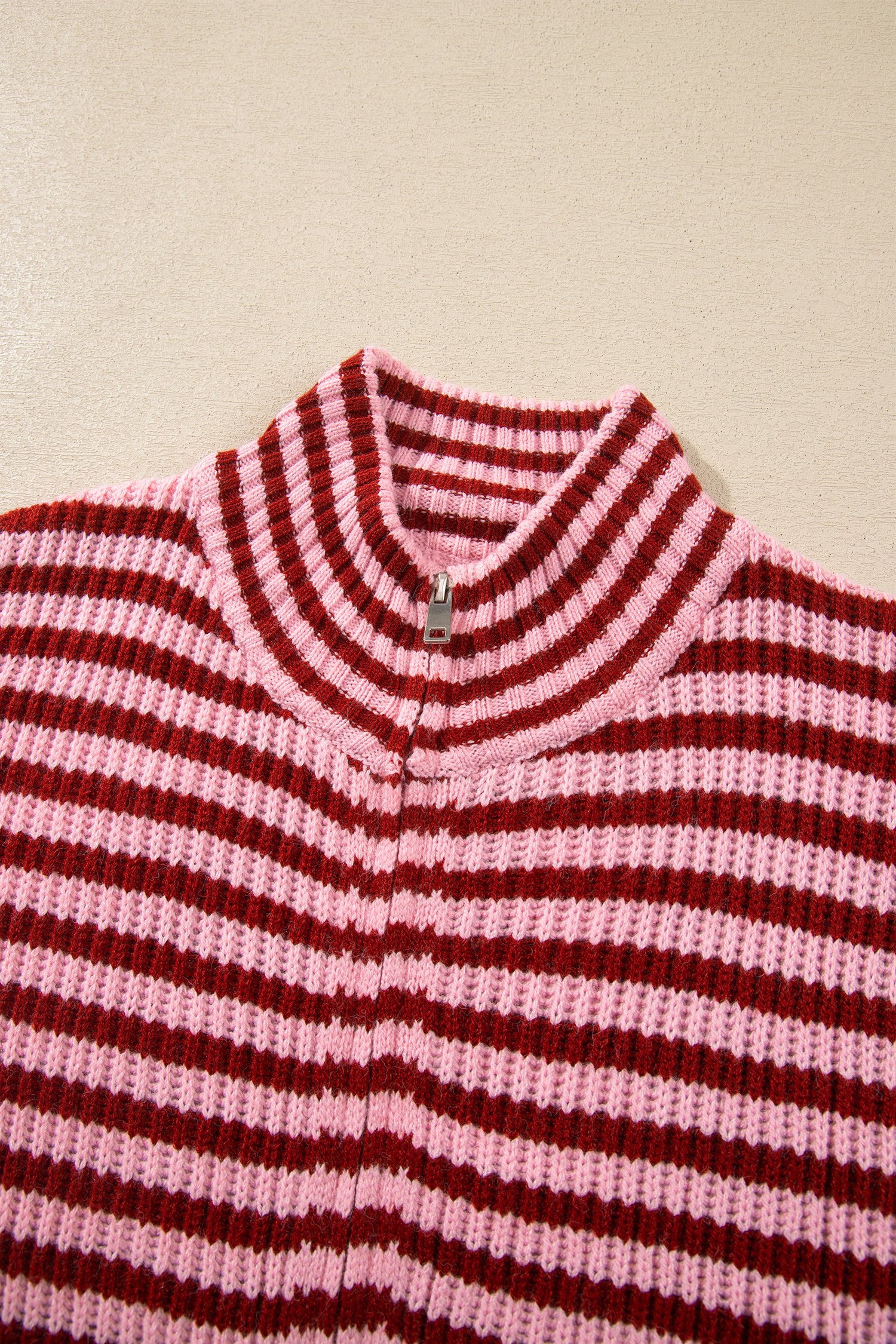 Red Stripe Open Front Cardigan - Image 5