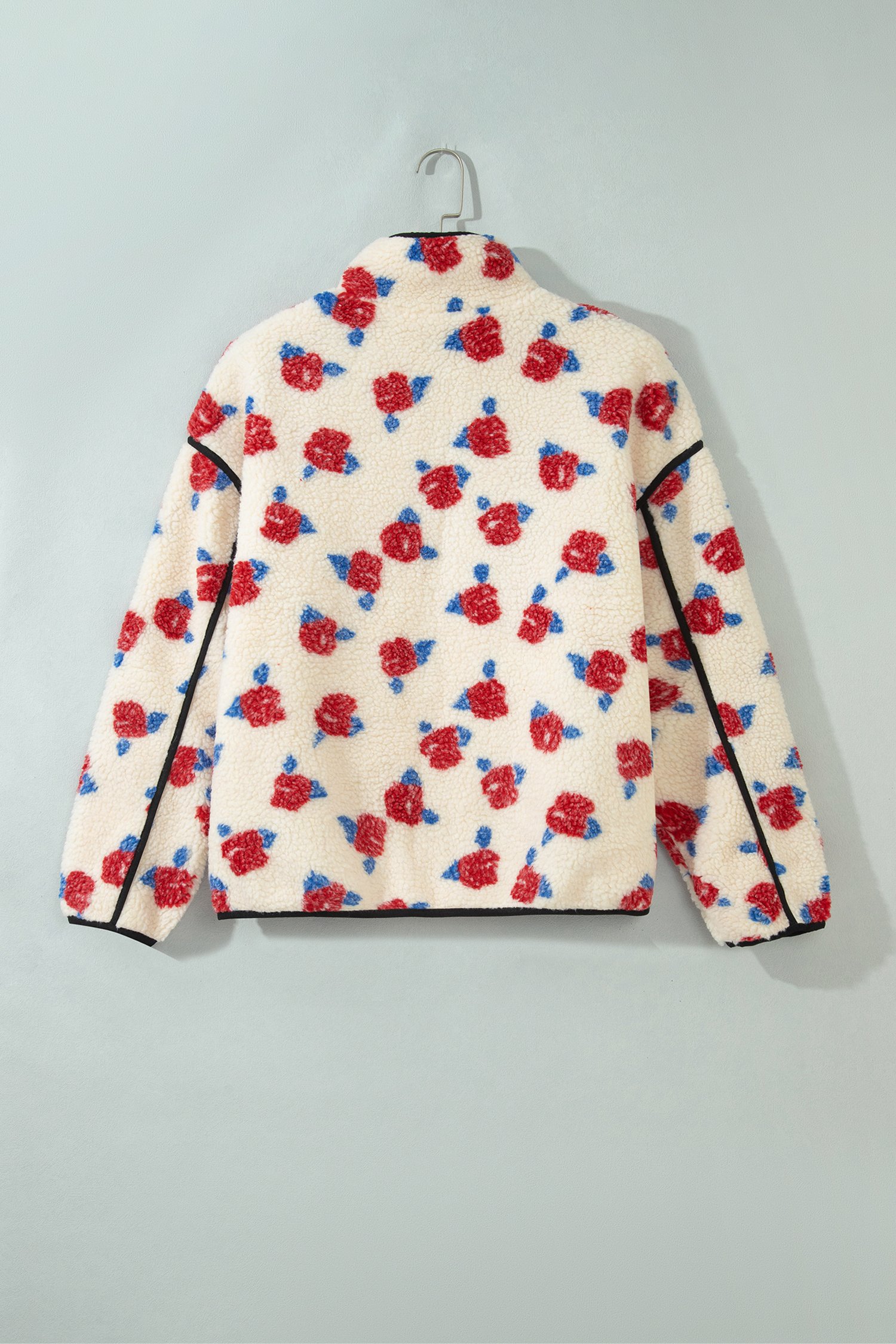 Floral Print Fleece Coat - Image 5