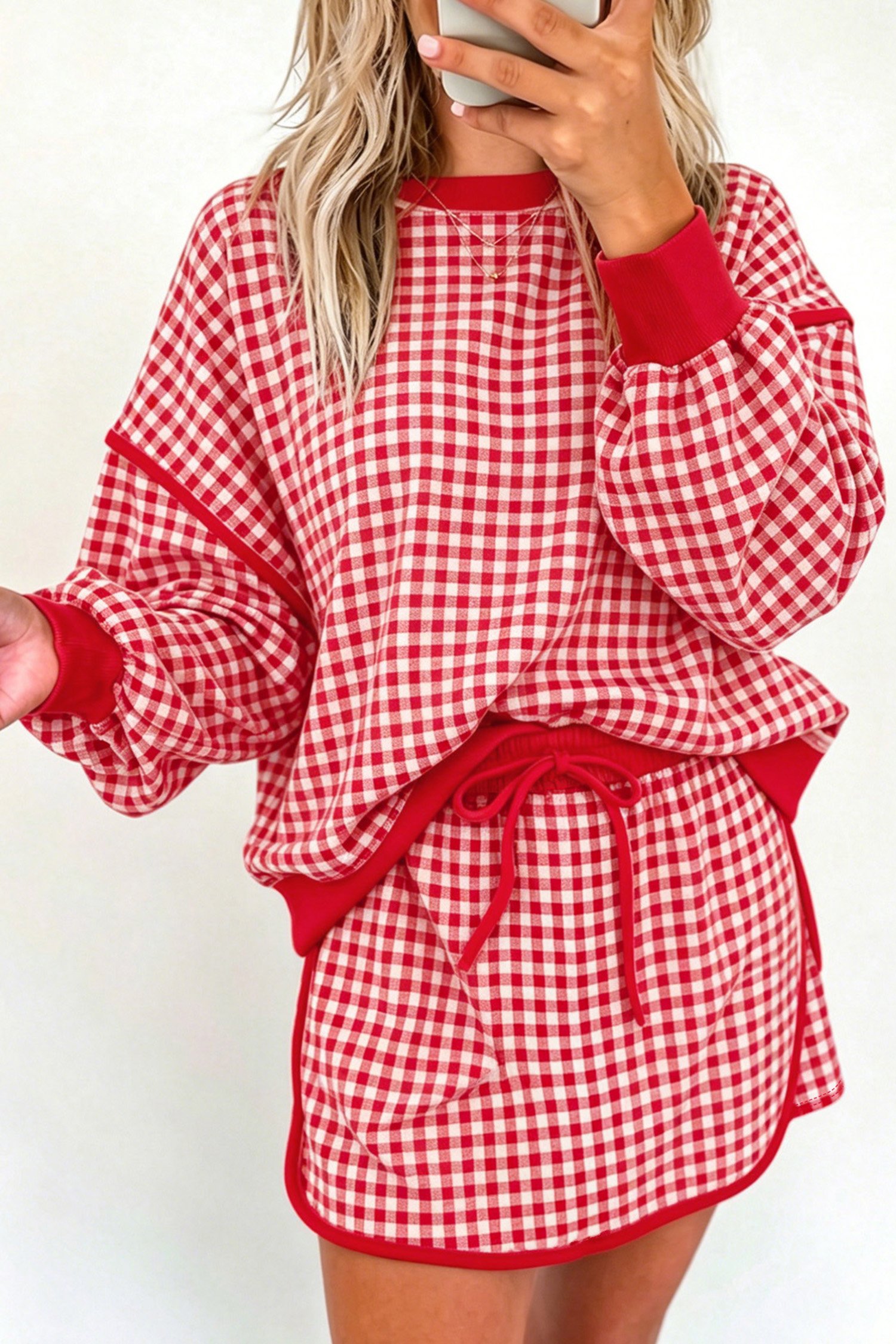 Red Gingham Skort Set