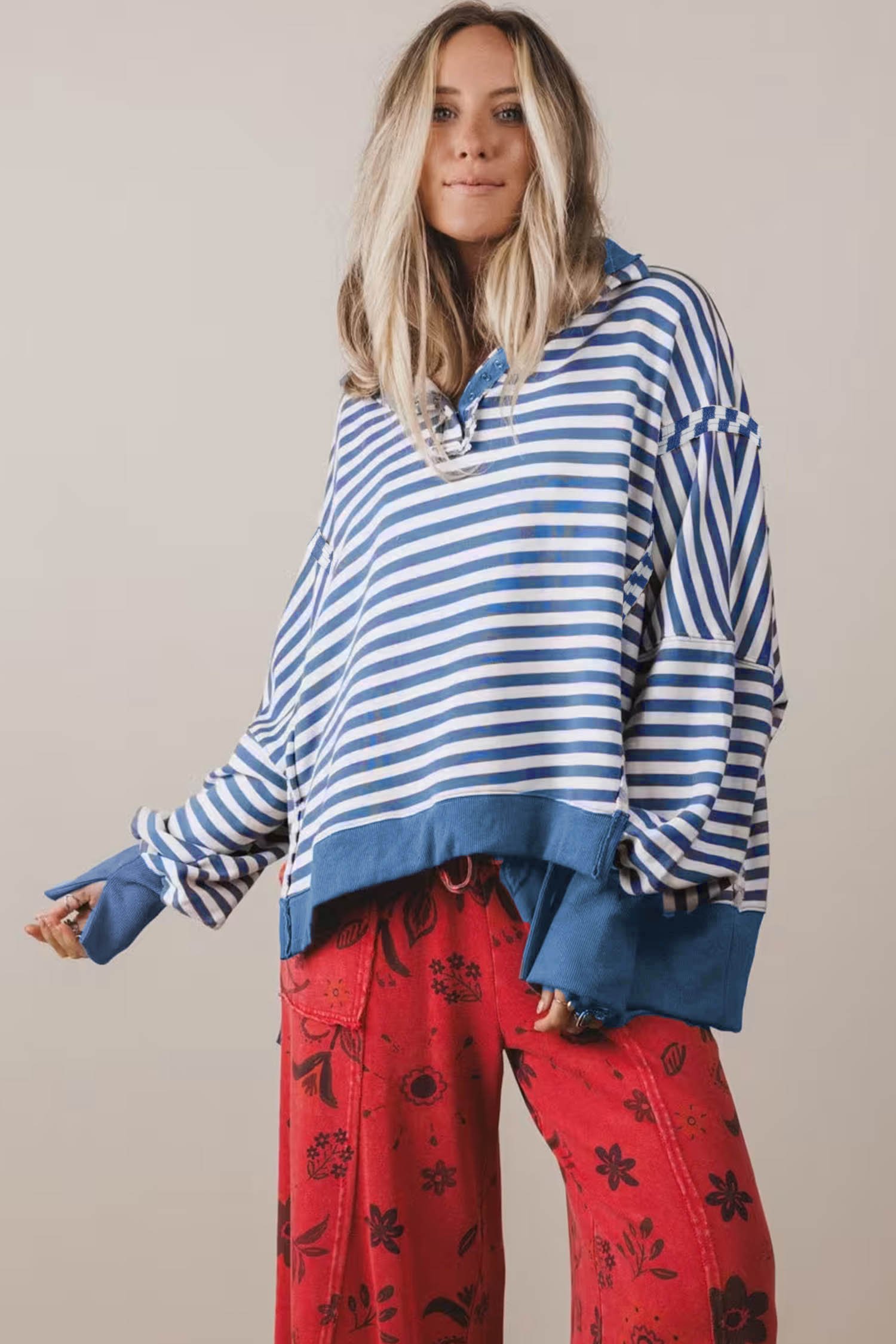 Sea Stripe Pullover Sweatshirt - Image 13