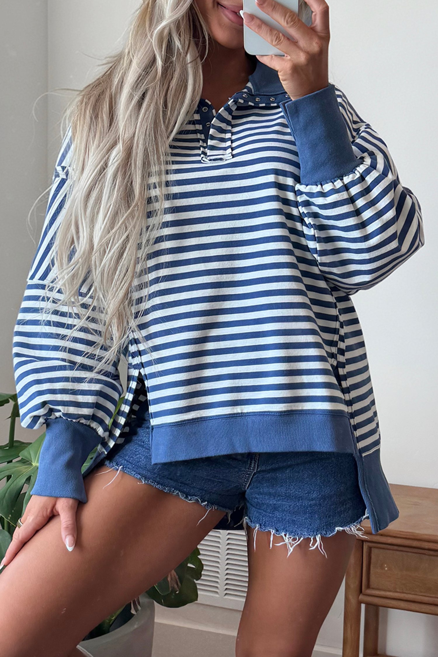 Sea Stripe Pullover Sweatshirt - Image 10