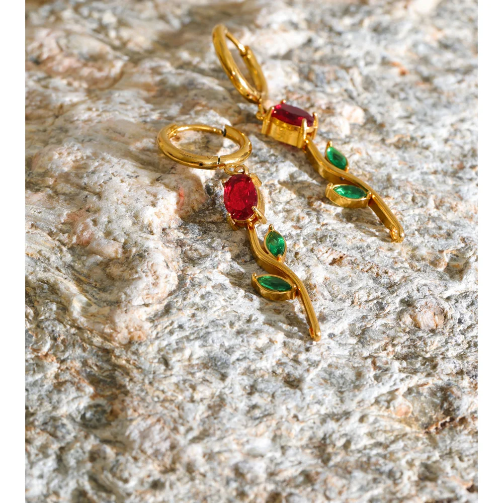 Rose Vine Drop Earrings - Image 4