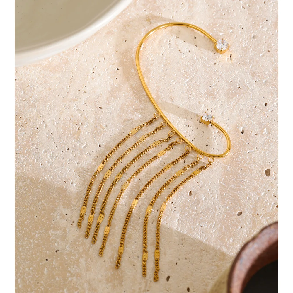 Golden Cascade Ear Cuff - Image 4