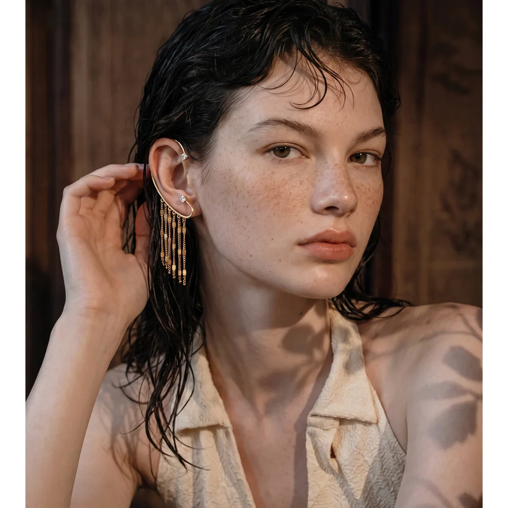 Golden Cascade Ear Cuff - Image 3