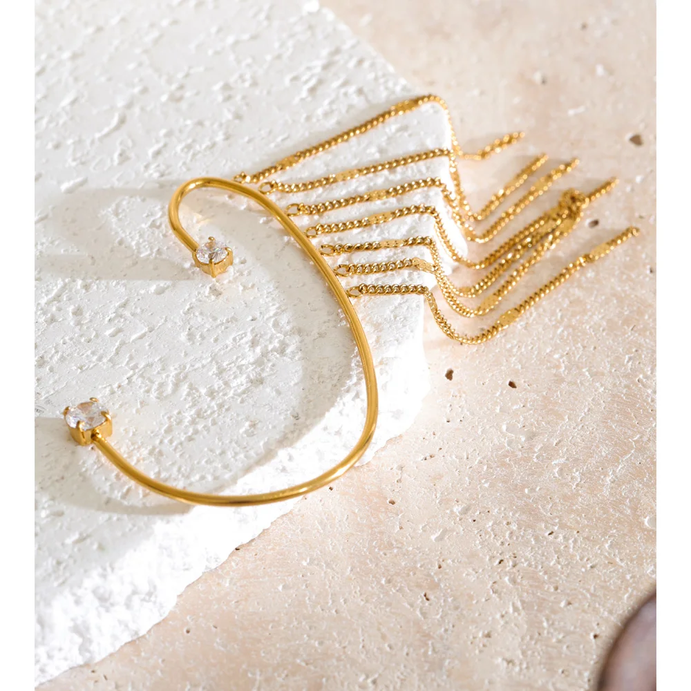 Golden Cascade Ear Cuff - Image 5
