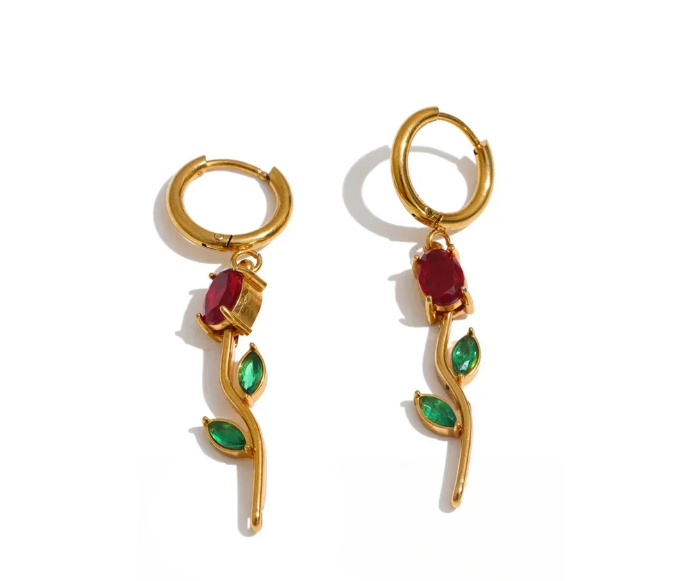 Rose Vine Drop Earrings