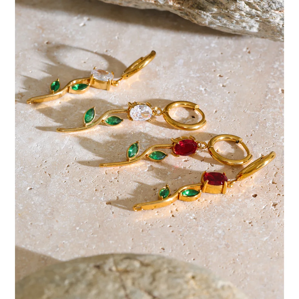 Rose Vine Drop Earrings - Image 2