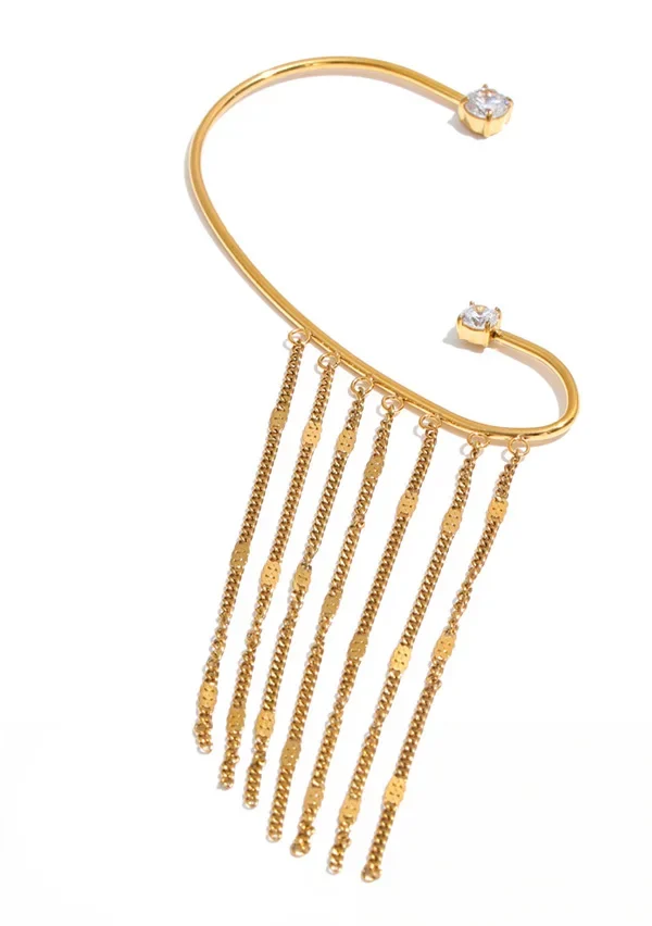Golden Cascade Ear Cuff