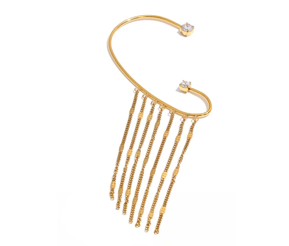 Golden Cascade Ear Cuff